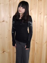 2012春装新款 cop.copine外贸原单 印花 套指 女 打底衫 针织衫