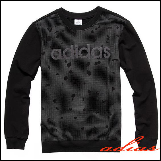 100%好评adidas/阿迪达斯2010G4B56超强人气长袖T恤 黑色