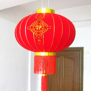 节日灯笼宫灯 中国结福字灯笼场景布置中式喜庆装饰绒布灯笼批发