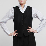藏蓝女马夹时尚白领女职业装马甲 女藏蓝马甲\背心女藏蓝色马夹
