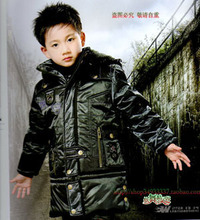 09款男童7-14岁高档中长棉服/棉袄/棉衣/蓝天贝贝专柜/9073