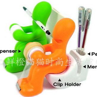 超多功能 马桶小人胶带座/名片座/便签座/回形针座/笔筒
