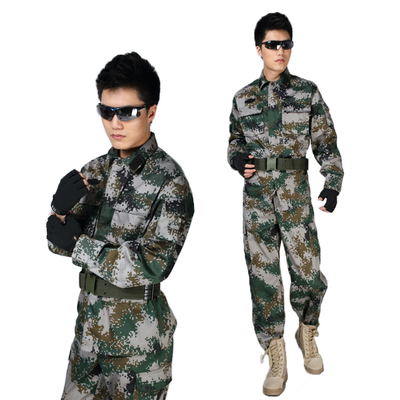 男士迷彩服套装户外多袋林地丛林迷彩服野战作