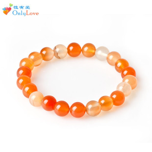  惟有爱正品 天然多彩玛瑙手链 女 复古 8cm 生日礼物送女友 特价