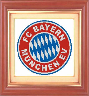 拜仁队徽十字绣客厅挂图 欧洲冠军拜仁慕尼黑