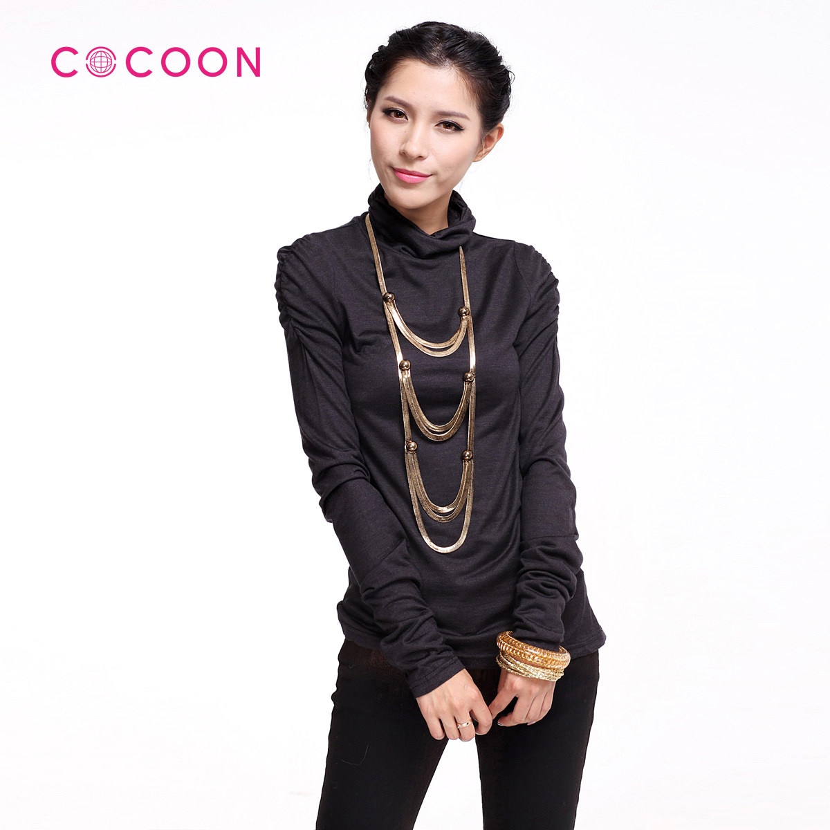 COCOON可可尼新品泡泡袖打底针织上衣原价499元304103032