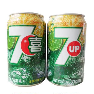  百事可乐冰爽柠檬味汽水/碳酸饮料/七喜/易拉罐装330ml