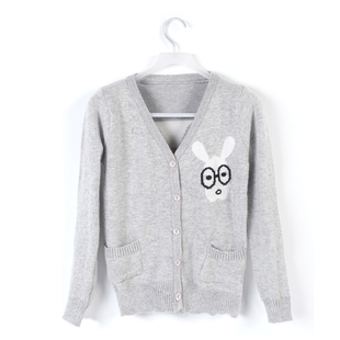 2011 autumn outfit women's new product design sheep wool knitting han edition rabbit XianYi v-neck cardigan S5480