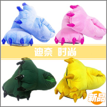 史迪仔史迪奇恐龙老虎皮卡丘脚爪子卡通<span class=H>全包</span><span class=H>保暖</span>鞋毛毛<span class=H>拖鞋</span>秋冬季