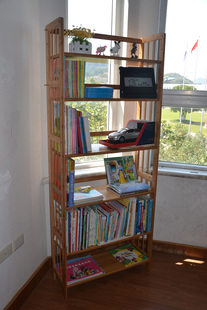竹屋楠竹书架板式书柜拼装儿童书柜，简易简约置物架实木