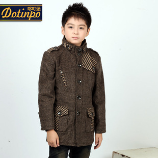  秋冬装新款 童装 儿童呢子大衣 学院男童毛呢大衣 儿童保暖外套