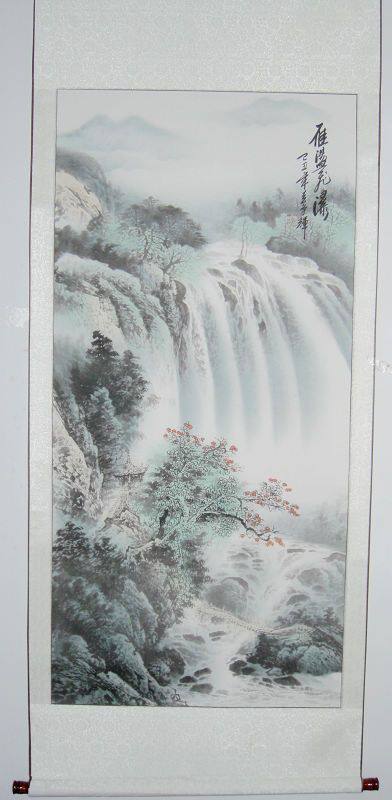 字画批发送礼佳品 国画字画装饰画青绿山水 已装裱 装裱成本出售