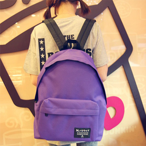  韩国代购正品帆布双肩包背包学生背包书包紫色男女KAWAESHOP