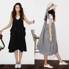 韩国<span class=H>SZ</span>2012背带裙大码宽松休闲女装吊带裙长裙夏连衣裙子 两件套