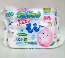 最新款 日本原装进口和光堂桃叶精华婴儿除菌手口湿巾 60枚*3包