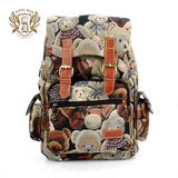 丹尼熊新品 缤纷时尚背包 旅行双肩包 复古风书包学生包DB11055-1