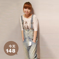 送腰带 牛仔背带裤 女 韩版宽松复古 哈伦裤 春夏潮款 热卖3000件