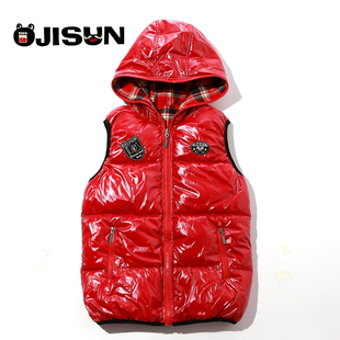  OJISUN女童马甲背心秋冬童装女款儿童棉背心 女孩两面穿外套韩版