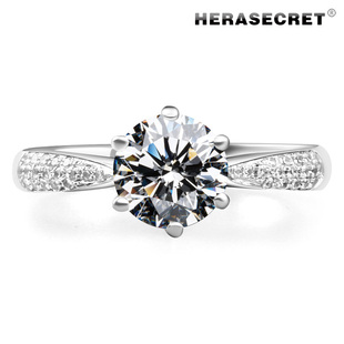 法国HERA钻奢华微镶1.26克拉钻戒 高仿真钻石戒sona钻结婚戒指女