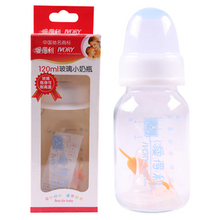 爱得利 标准口径 玻璃小奶瓶120ml 不含双酚A 含奶嘴 经济实用型