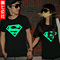第七公社 新款韓版男短袖夜光t恤超人T恤 Superman情侶裝夏裝