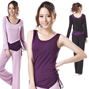 菩媞2011冬夏两穿长袖瑜伽服套装 秋冬瑜珈服三件套愈加服 环保棉
