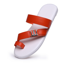 Enjoy free hot men casual jacket toe sandals flip flops sandals slippers tide Korean decorative metal