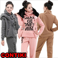 2012正品冬季新款女装三件套女式加厚修身韩版运动服套装运动衣