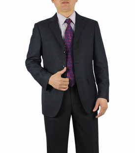  颂姬老年西服套装男 男士/男装西服 三扣无开叉西服正装套装新款