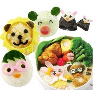  日本木晖 美食DIY饭团寿司模具套装 做爱心便当 超可爱3件套85g