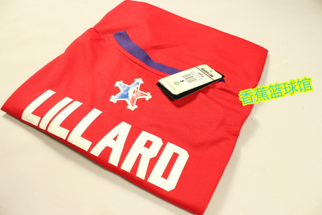 2014 NBA 开拓者0号利拉德 全明星短袖刺绣球
