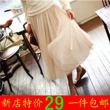 2012新款蕾丝纱裙子半身裙夏季高腰裙半身长裙韩版蓬蓬裙女百褶裙