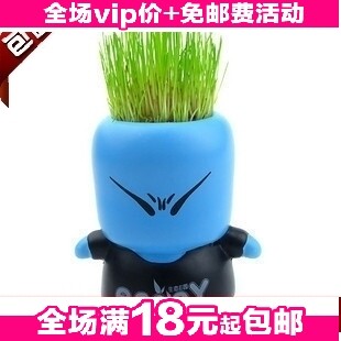 淘气郎蓝脸 青草植物 魔草种植(蓝色)盆栽 小草人蓝蓝150g