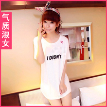 韩版女装2012新款夏季夏装时尚简单款小嘴唇字母宽松短袖T恤T841