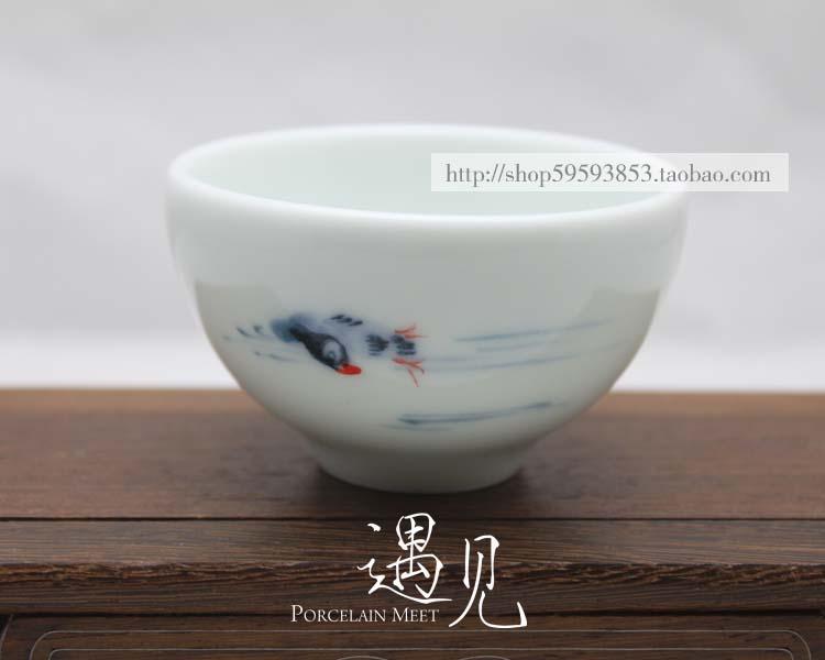 【遇见】天予窑 台湾刘钦莹 7501瓷 红色小鸭戏