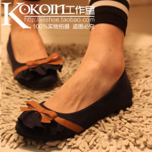 2012春季新款热卖折皱荷叶边蝴蝶结圆头平跟休闲单鞋低帮鞋女鞋子