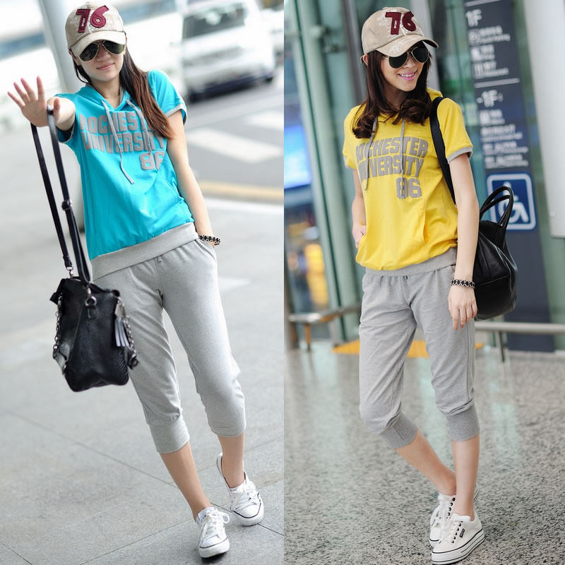卫衣运动套装 女装款 哈伦韩国春装2012休闲大嘴猴子套装<span class=H>pink</span>.com