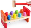 蒙氏木质打桩台敲击玩具1-2-3岁宝宝小锤子早教益智儿童颜色认知