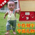宝宝纯银饰品 纯银手镯999千足银长命锁套装礼盒 婴儿周岁礼物