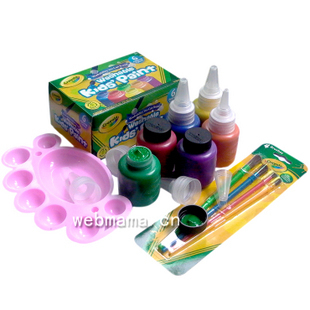 正品美国crayola 绘儿乐 6色可洗颜料 6个尖嘴瓶