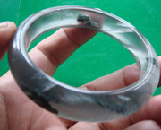 缅甸水沫天然A货玉镯、手环、内径59缅甸手镯N24