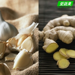  【爱蔬果】绿色食品新鲜蔬菜 套餐 生姜、大蒜各半斤 北京配送