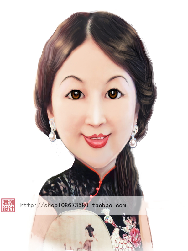 Exaggeration deformation cartoon Hand drawn Beauty personality customized Portrait QQ head portrait father Mother festival birthday Illustrationin the Business affairs/Design Services, Design Services, Cartoon/Comic/Illustration design category - from Buy2taobao.com to provide professional Taobao agent buy service