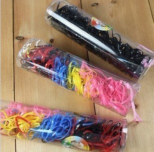  满38元包邮！大号桶超值装！黑色糖果彩色超弹力橡皮筋 儿童发绳