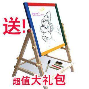 磁性儿童黑板 儿童画板 儿童画架 宜家早教写字板 双面木制多功能