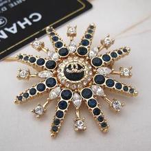 - Productos de alta calidad con incrustaciones de Swarovski Lo joya de diamante Estrella Azul K broche de oro plateado