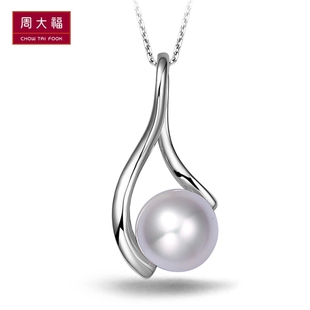  周大福年青专区优雅时尚镶珍珠925银吊坠AQ 32143