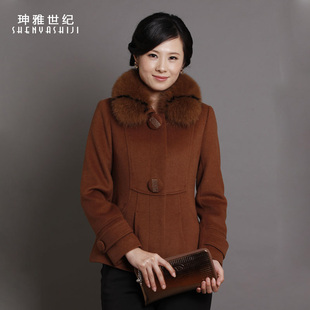  奢华短款狐狸毛大衣新品上衣中老年冬装休闲外套胖妈妈装中年女装