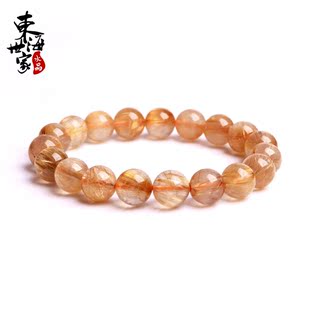  东海世家 特价疯抢 天然金发晶手链正品 钛晶水晶手串饰品女男士