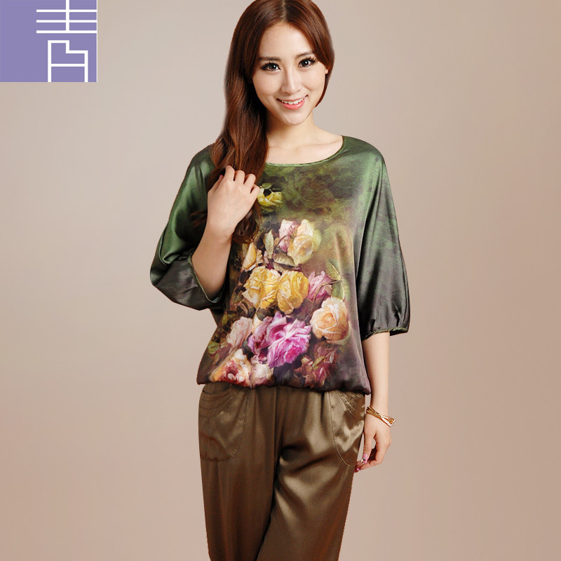 宽松款衬衫 真丝T恤<em>女短袖</em>新款2012<em>桑蚕丝</em>上